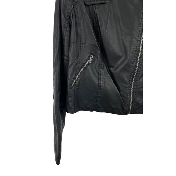 Xhilaration Moto Jacket Women’s Faux Leather Size XXL Black Zip Snap - Picture 6 of 13